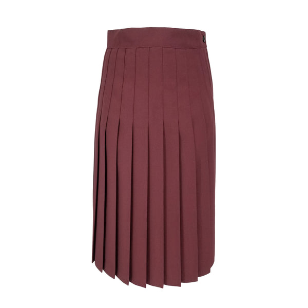 maroom polyester pleated skirt for girls