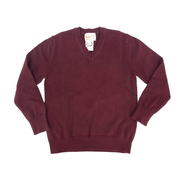 Cotton V Neck Sweater Maroon 101VP
