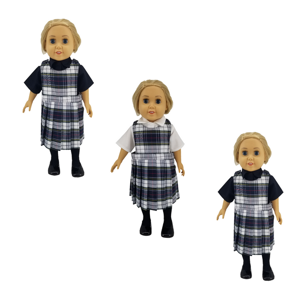 18" Doll Uniform - Plaid 8B Jumper