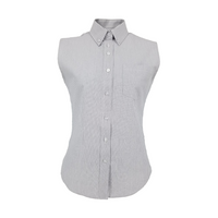 Grey striped sleeveless shirt for girls