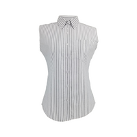 Sleeveless Dark Navy Stripe Shirt For Girls - 7224