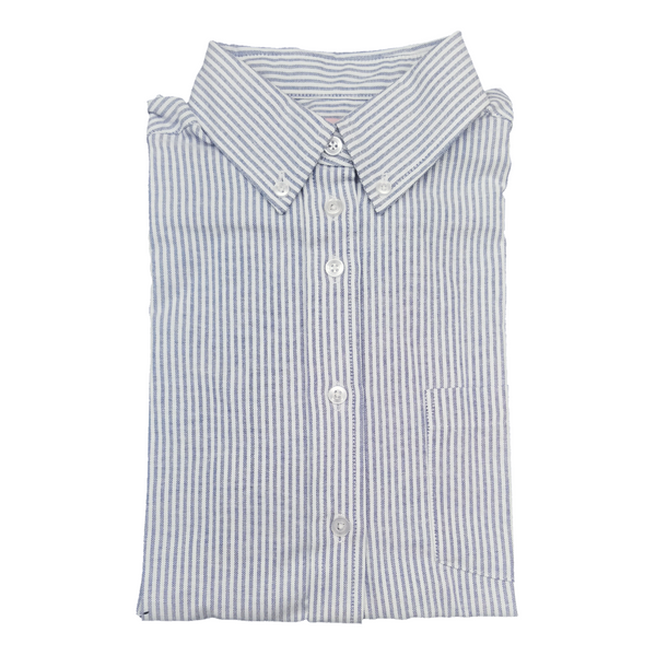 Blue Striped Straight Bottom Ladies Shirt - 5070 - ONLY $10