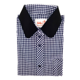 Two Tone Gingham Shirt For Girls - 6220