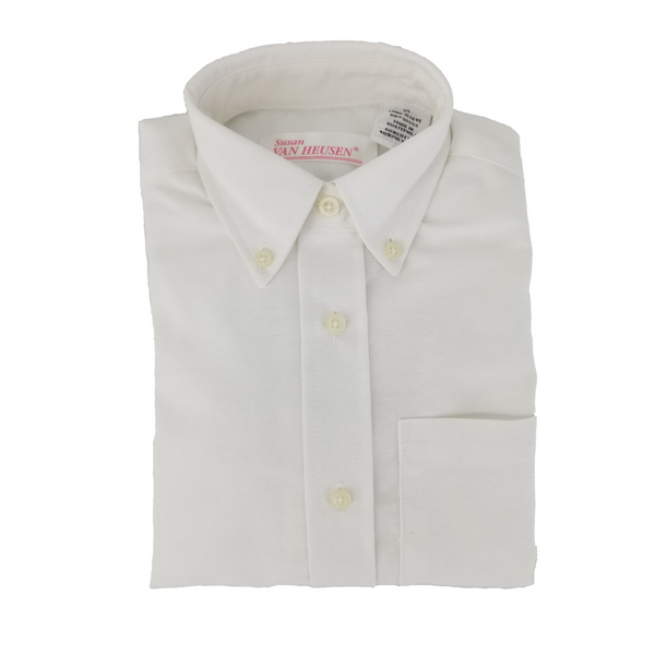 White Oxford Blouse for girls - No Tznius Button - $5