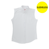 White oxford sleeveless shirt for girls 