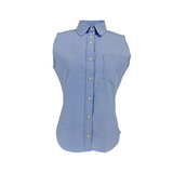 Sleeveless Light Blue Round collar Shirt For Girls - 7228