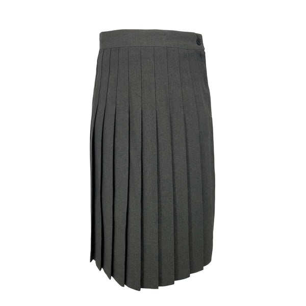 dark grey polyester pleated long skirt for girls
