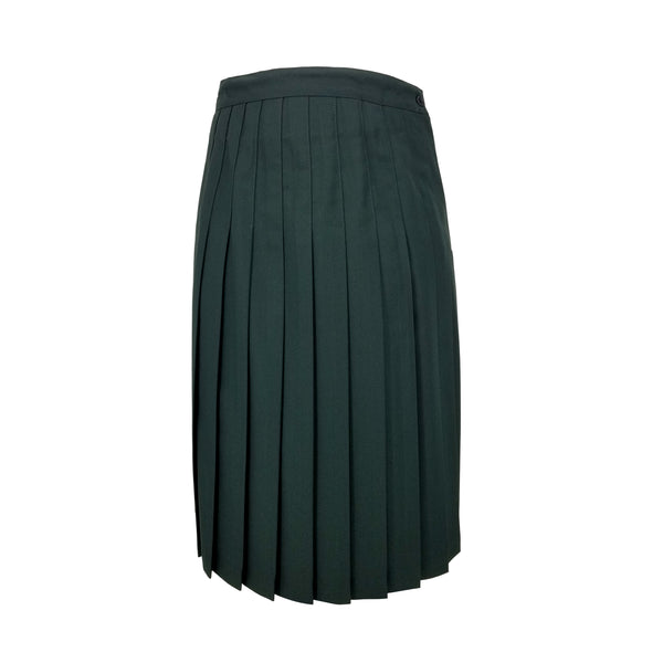 green polester wool blend pleated skirt for girls