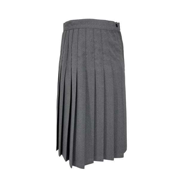 grey polyester wool blend pleated skirt for girls