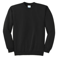 Black Crew Neck Pullover Fleece Sweatshirt - PC90