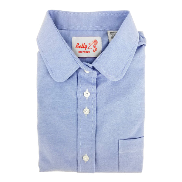 Light Blue Round Collar Shirt For Girls - 6228 PLUS Sizes