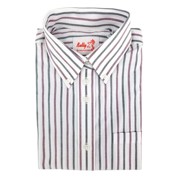 Black and Wine Stripe Shirt For Girls - 6240 Plus Sizes