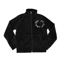 Black Zip Up Velour 869 With Vien Embroidery