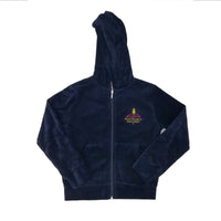 Navy Zip Up Velour With Hood 869H With BYA Elementary Embroidery