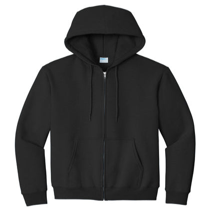 Black Zip up Hooded Fleece Sweatshirt - PC90ZH