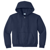 Navy Zip up Hooded Fleece Sweatshirt - PC90ZH