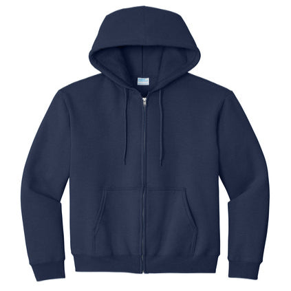 Navy Zip up Hooded Fleece Sweatshirt - PC90ZH