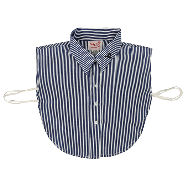 Navy Stripe Single Pk Dickie - SD255E with Satmer Embroidery - No Tznius Button