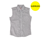 Sleeveless Pinpoint BW Striped Shirt For Girls - 7259
