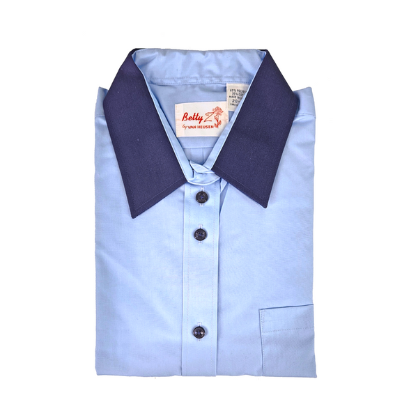 Two Tone Shirt For Girls - 6244LC lighter collar / cuff only $5