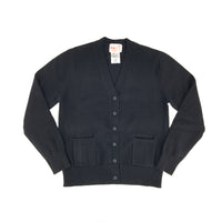 Cotton Button Down Sweater Black 102BD