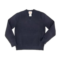 navy v neck cotton sweater