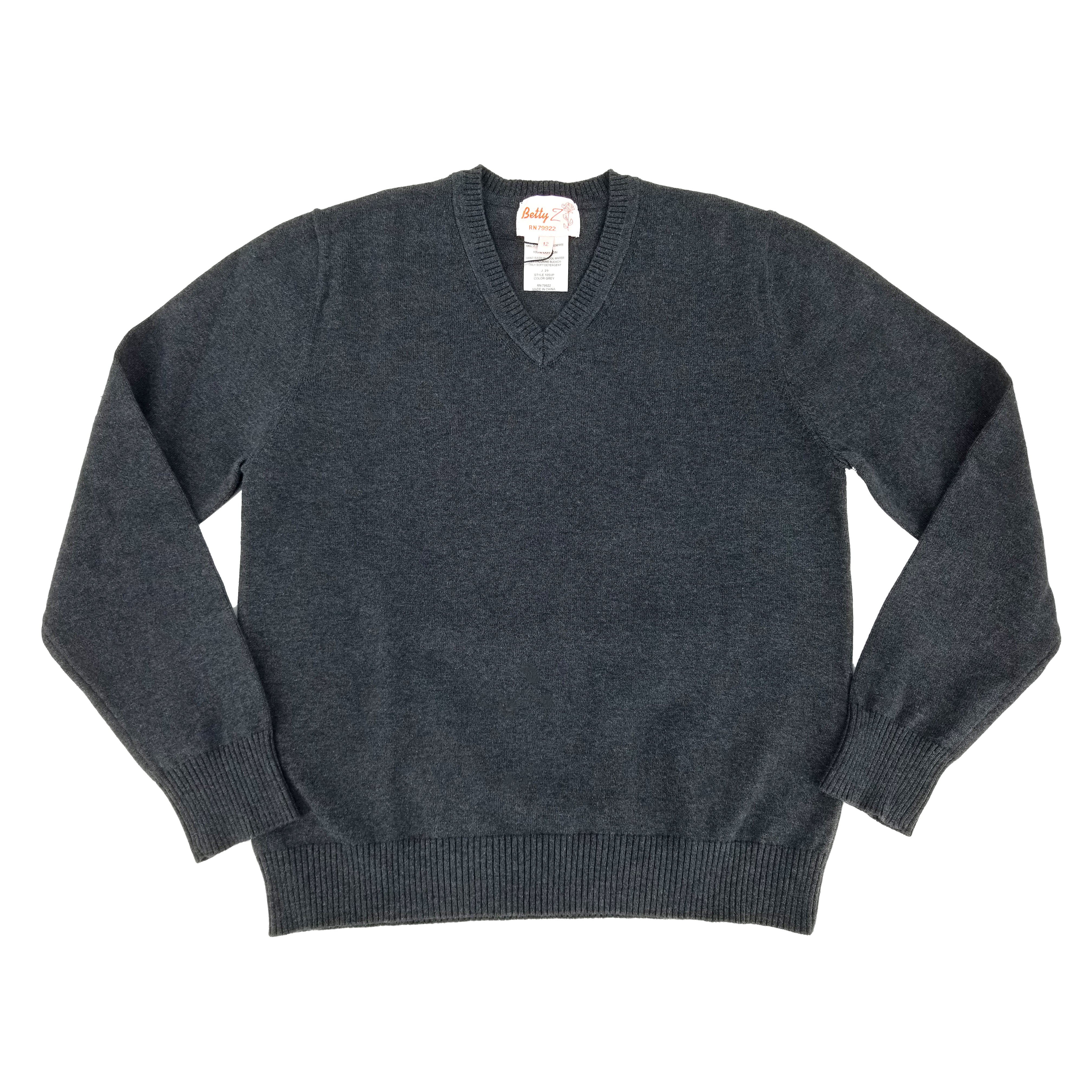 Cotton V Neck Sweater Grey 105VP – Fraylich School Uniforms