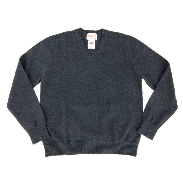 Cotton V Neck Sweater Grey 105VP