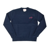 Cotton Crew Neck Pullover Light Navy 107CP with Munkatch Embroidery