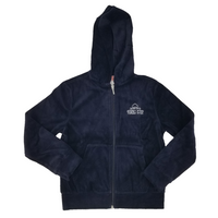 Navy Zip Up Velour With Hood 869H With Ateret Elementary Embroidery