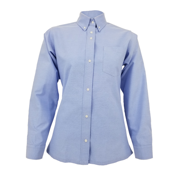 Light blue Oxford blouse for girls