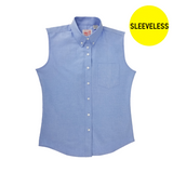 Light blue oxford sleeveless shirt for girls