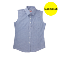 Sleeveless blue horizon stripe shirt