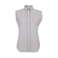 Black and wine stripe sleeveless shirt for girls