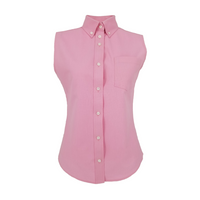 Pink oxford sleeveless shirt for girls 