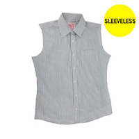 Sleeveless Pinpoint Multi Stripe Shirt For Girls - 7221