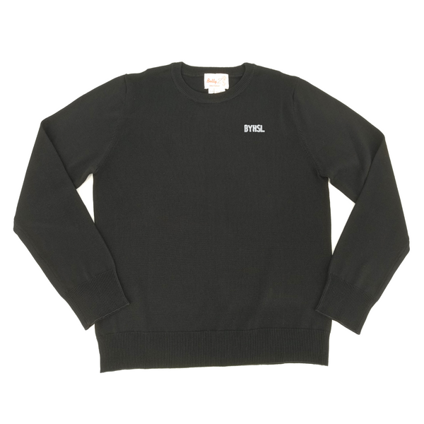 Rayon Crew Neck Sweater Black 202CP with BYHSL Embroidery