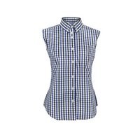 Black and blue checkered sleeveless shirt