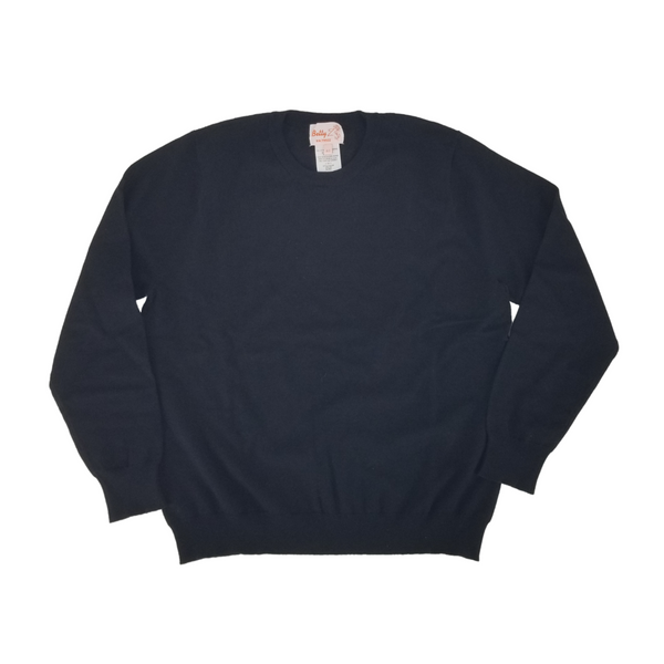 Viscose Nylon Blend Black Crew neck sweater