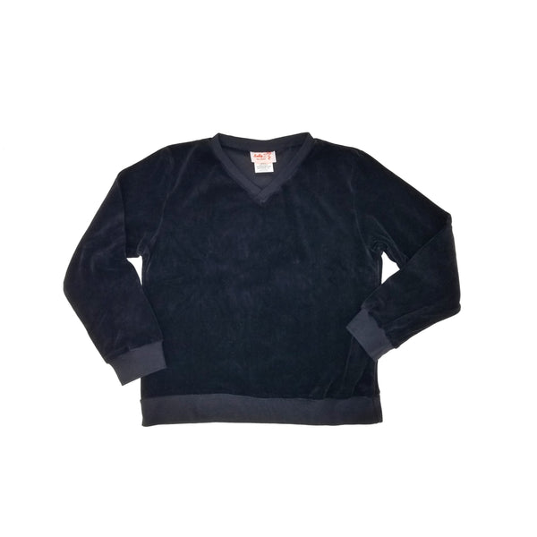 black pullover velour sweatshirt