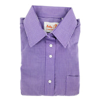 Betty z - purple checked gingham - girls shirt - long sleeves - school uniform