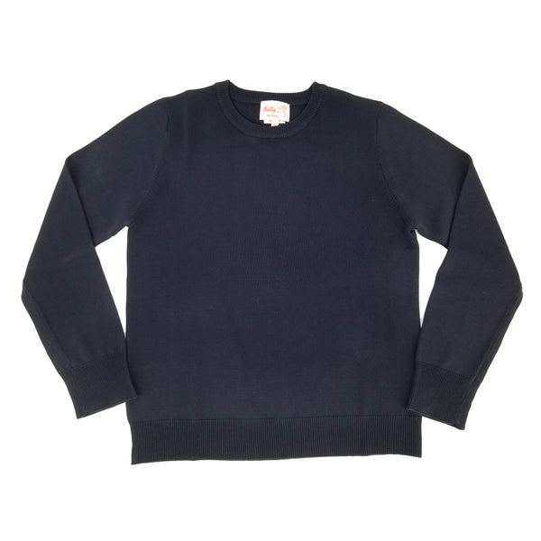 navy girls crew neck rayon poly sweater