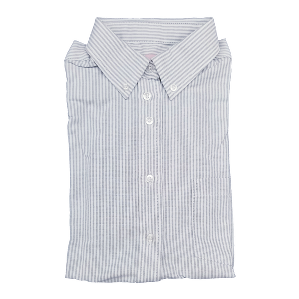 Grey Striped Straight Bottom Ladies Shirt - 5070 - ONLY $10