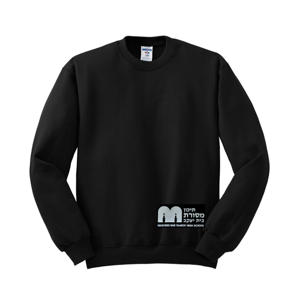 black crew neck sweatshirt style 562 with Masores high school print