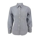 thin navy stipe shirt