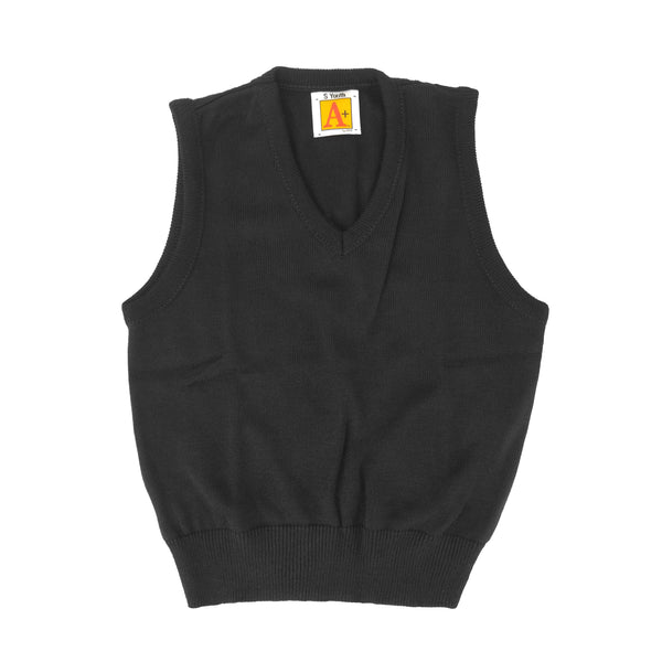 Fine Guage Acrylic Vest Black 6433 - Priced to sell youth 2xs