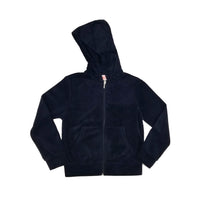 Navy Zip Up Velour with Hood 869H