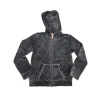 Grey Zip Up Velour With Hood 869H - 60% OFF - Size Y2XS