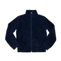 869 navy zip up velour without hood
