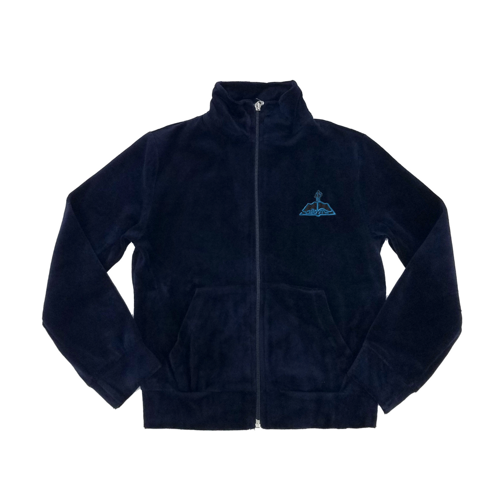 Navy Zip Up Velour 869 With Bais Tova Embroidery Fraylich School Uniforms